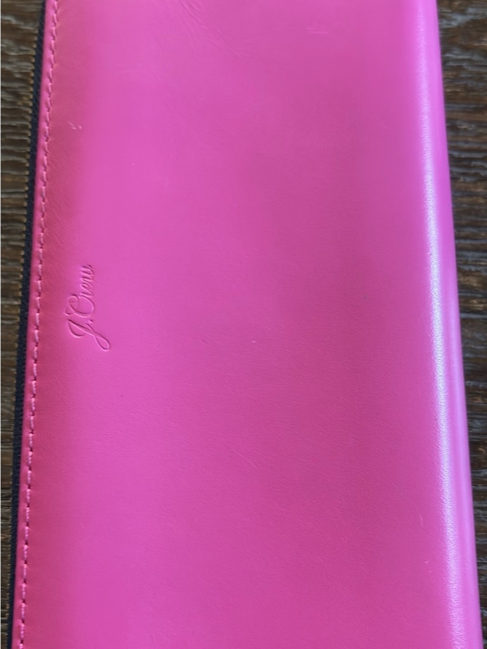 J. Crew Hot Pink Smooth Leather zip around Wallet